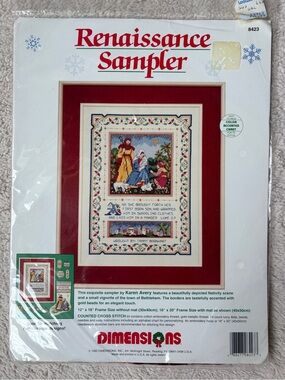 New Vintage Dimensions Renaissance Sampler Cross Stitch Kit Nativity Scene